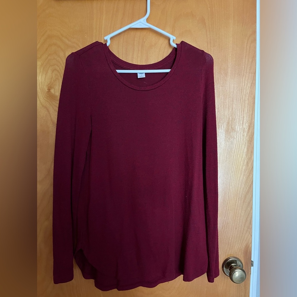 Old Navy Deep Red Long Sleeve Tee